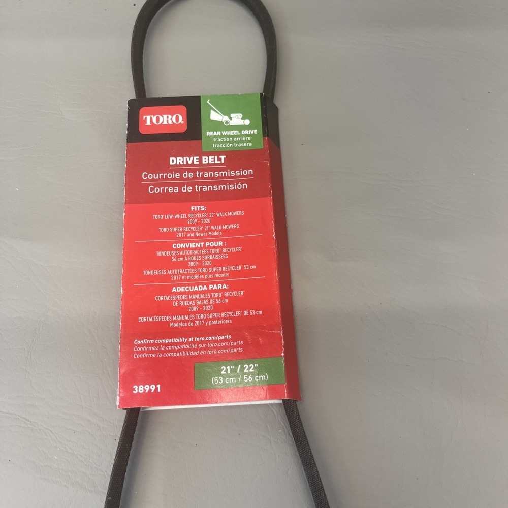 Toro OEM 38991 21"/22" Drive Belt Rear Wheel fits Low-Wheel Recycler 115-4669